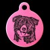 Border Collie Engraved 31mm Large Round Pet Dog ID Tag